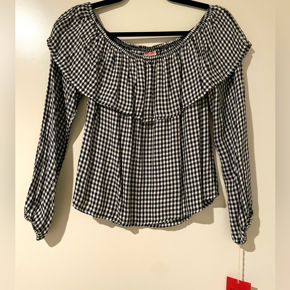 NWT Off Shoulder Gingham Top